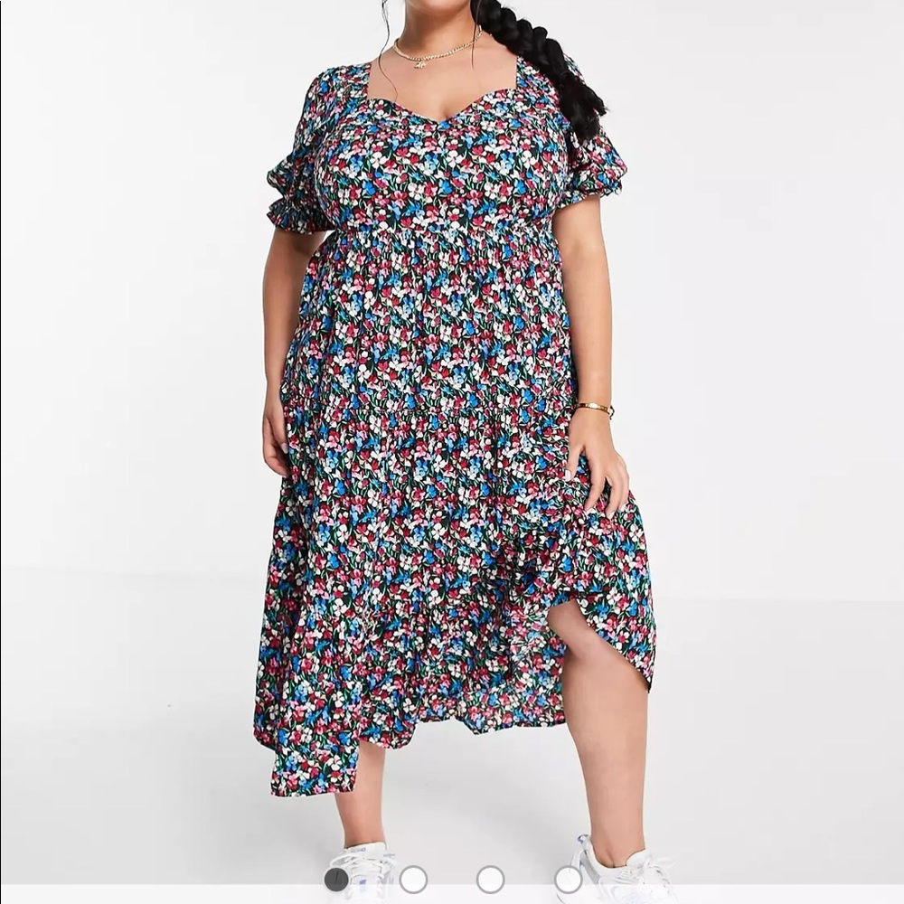 ASOS curve floral midi dress